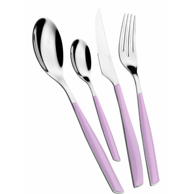 Bugatti Posate da tavola in acciaio set 24pz linea "Glamour" Colore: Lilla