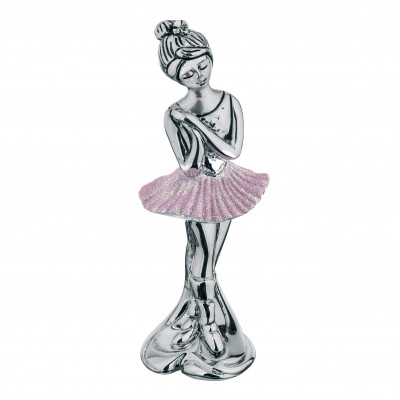 Bongelli Preziosi - Bomboniera Vari Eventi - Statuina da tavolo argento con base ballerina che danza - SKU: ME1285