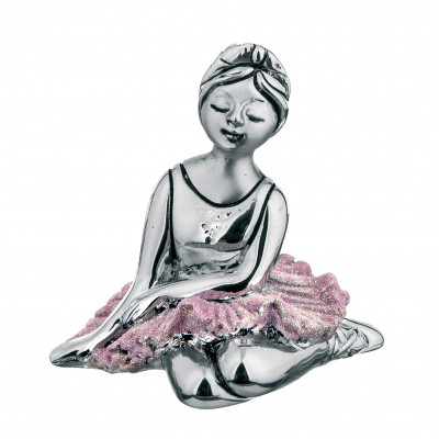 Bongelli Preziosi - Bomboniera Vari Eventi - Statuina da tavolo con base ballerina seduta in argento - SKU: ME1286