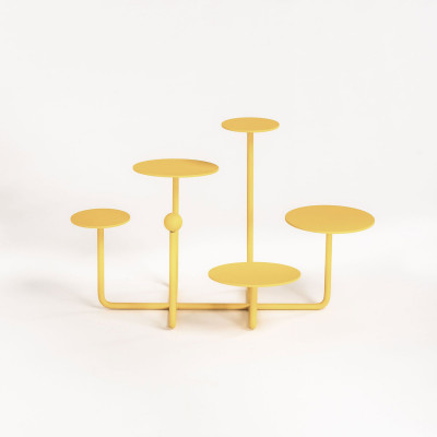 Formae Alzatina per dolci in acciaio verniciato in stile moderno "Coral" Colore: Giallo