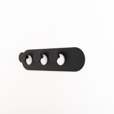 Formae - Appendino moderno con 3 ganci in acciaio verniciato "Eclip" - Colore: Nero - SKU: ECLIH39005