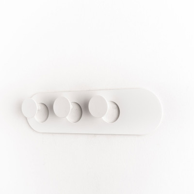 Formae - Appendino moderno con 3 ganci in acciaio verniciato "Eclip" - Colore: Bianco - SKU: ECLIH39016