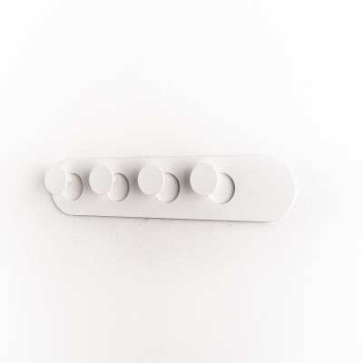 Formae - Appendino moderno con 4 ganci in acciaio verniciato "Eclip" - Colore: Bianco - SKU: ECLIH49016