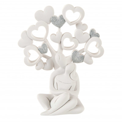 Bongelli Preziosi - Bomboniera Matrimonio - Scultura Innamorati Seduti Bianco con Cuori - SKU: ME1522