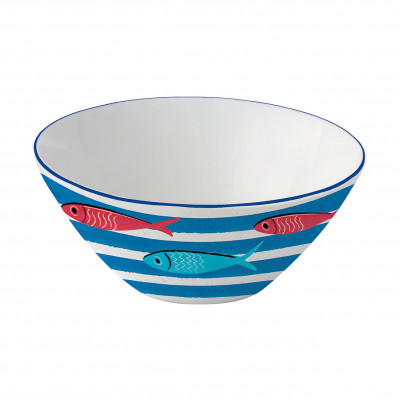  Easy Life - Sardine's party - Ciotolina in porcellana - Colore: Bianco/Blu - SKU: R2223#SARD 