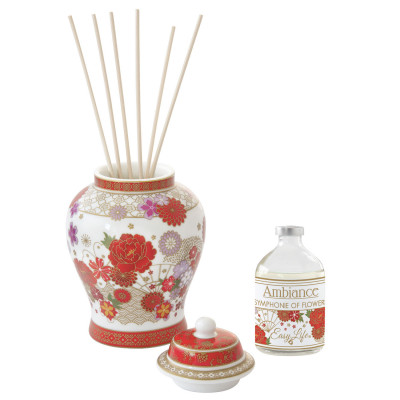  Easy Life - Origami - Diffusore di essenze con bastoncini da 250 ml in porcellana - Colore: Bianco/Rosso - SKU: R2069#ORGM 