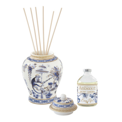  Easy Life - Bangkok - Diffusore di essenze da 250 ml in porcellana - Colore: Bianco/Blu - SKU: R2069#BAKO 