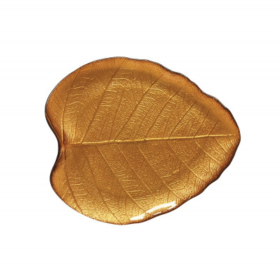  Easy Life - Forest Dream - Piattino in vetro a forma di foglia di tiglio - Colore: Ocra - SKU: R1538#FODO 