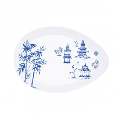  Easy Life - Pagoda - Piatto da portata in porcellana - Colore: Bianco/Blu - SKU: R1087#PAGD 