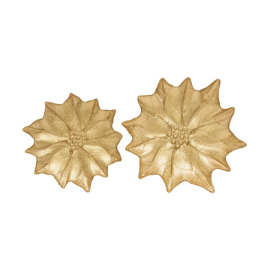  Easy Life - White Elegance - Set 2 piattini in vetro a forma di fiore - Colore: Oro - SKU: R1425#WHEL 