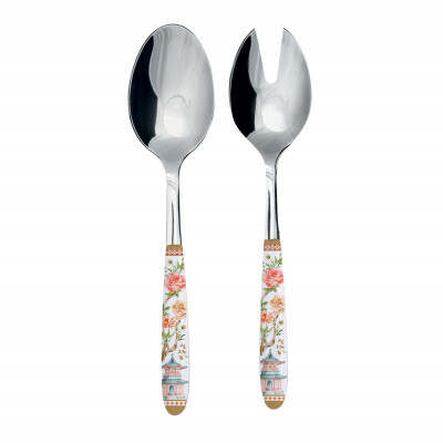  Easy Life - Jardins D'Orient - Set 2 posate insalata in acciaio con manico decorato - Colore: Multicolore - SKU: R2268#JADO 