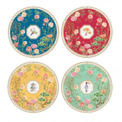  Easy Life - Jardins D'Orient - Set 4 piatti dessert in porcellana - Colore: Multicolore - SKU: R0924#JADO 
