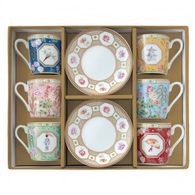  Easy Life - Jardins D'Orient - Set 6 tazzine da caffe con piattino in porcellana - Colore: Multicolore - SKU: R0126#JADO 