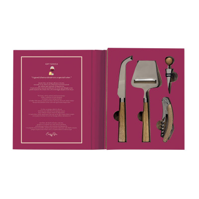  Easy Life - Gift Novels - Set apribottiglie con tappo per vini e coltelli da formaggio - Colore: Fucsia - SKU: R3262#GIFN 
