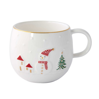 Easy Life Tazza per colazione con Pupazzo di neve Colore: Bianco