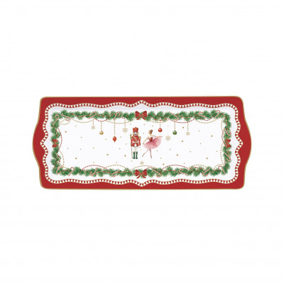  Easy Life - Magie de Noel - Vassoio rettangolare in porcellana con decori natalizi - Colore: Multicolore - SKU: R1109#MNOE 