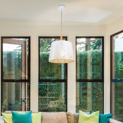 Maytoni - Lantern - Sospensione moderna con telaio in metallo diffusore in vetro - Colore: Bianco - 1 Lampadina E27 40W - IP20 - SKU: MOD029-PL-01-W