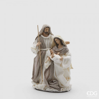 EDG - Enzo de Gasperi Addobbo natalizio statuina piccola della natività con base Colore: Avorio
