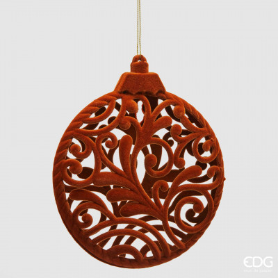  EDG - Enzo de Gasperi - Velvet - Addobbo per albero di natale medaglione in velluto - Colore: Cammello - SKU: 6501017A276 