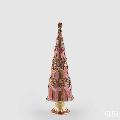 EDG - Enzo de Gasperi Alberello di natale glitterato h.41 Colore: Rosso Borgogna
