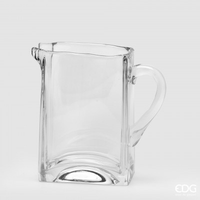  EDG - Enzo de Gasperi - Caraffa quadrata alta con manico in vetro - Colore: Trasparente - SKU: 7800038A000 