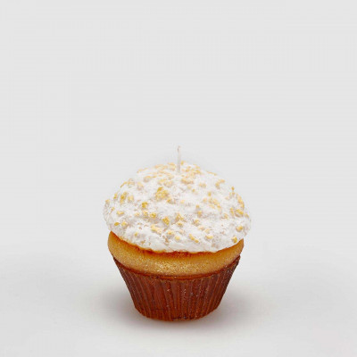 EDG - Enzo de Gasperi - Decorazione natalizia Candela a forma cupcake set 2 pezzi - Colore: Bianco/Marrone - SKU: 613606-WB