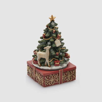  EDG - Enzo de Gasperi - Decorazione natalizia carillon con pino - Colore: Verde/Rosso - SKU: 8101273A774/ROSSO 