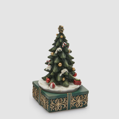  EDG - Enzo de Gasperi - Decorazione natalizia carillon con pino - Colore: Verde - SKU: 8101273A774/VERDE 