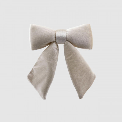 EDG - Enzo de Gasperi Decorazione natalizia fiocco piccolo in velluto Colore: Bianco