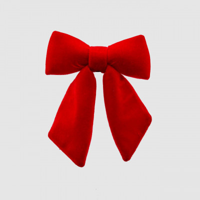 EDG - Enzo de Gasperi Decorazione natalizia fiocco piccolo in velluto Colore: Rosso