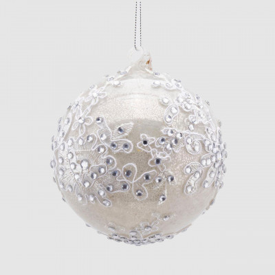  EDG - Enzo de Gasperi - Decorazione natalizia palla in vetro grande con gemme - SKU: 685167 