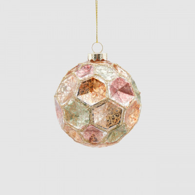  EDG - Enzo de Gasperi - Decorazione natalizia per albero palla in vetro esagonale anticata - Colore: Multicolore - SKU: 684939-29 