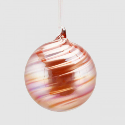 EDG - Enzo de Gasperi Decorazione natalizia per albero palla in vetro grande a spirale Colore: Rosa