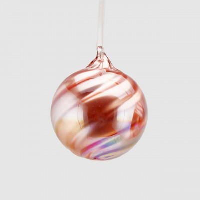 EDG - Enzo de Gasperi Decorazione natalizia per albero palla in vetro piccola a spirale Colore: Rosa
