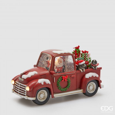  EDG - Enzo de Gasperi - Decoro natalizio con pick-up e babbo natale musicale con led - Colore: Rosso - SKU: 8101341A400 