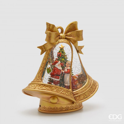  EDG - Enzo de Gasperi - Decoro natalizio per la tavola campana con babbo natale con led - Colore: Oro - SKU: 8101336A010 