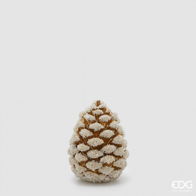  EDG - Enzo de Gasperi - Pigna - Decoro natalizio pigna h.19 - Colore: Bianco/Oro - SKU: 8101216A101 