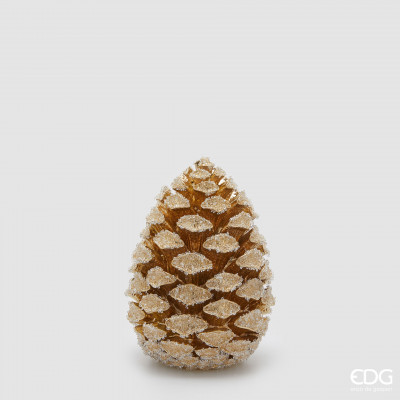  EDG - Enzo de Gasperi - Pigna - Decoro natalizio pigna h.26 - Colore: Bianco/Oro - SKU: 8101215A101 
