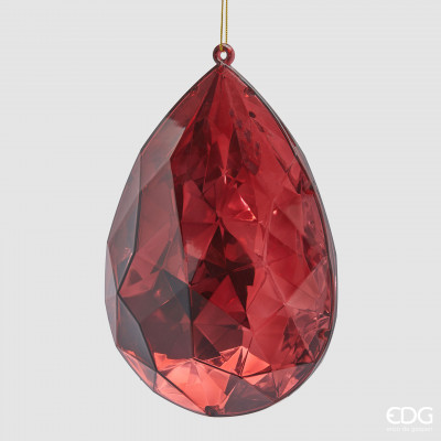  EDG - Enzo de Gasperi - Diamante - Decoro per albero di natale diamante a goccia grande - Colore: Rosso Borgogna - SKU: 8100898A448 
