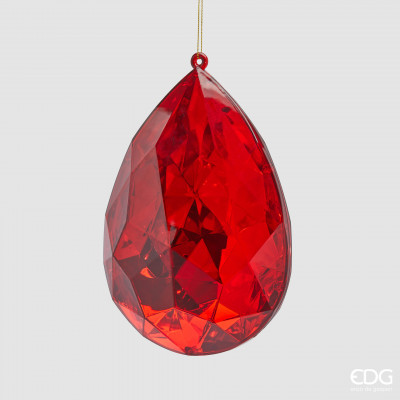  EDG - Enzo de Gasperi - Diamante - Decoro per albero di natale diamante a goccia medio - Colore: Rosso - SKU: 8100899A400 