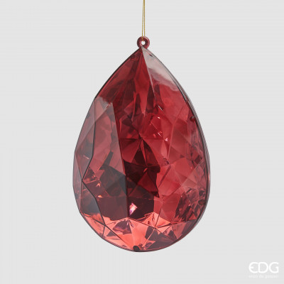  EDG - Enzo de Gasperi - Diamante - Decoro per albero di natale diamante a goccia medio - Colore: Rosso Borgogna - SKU: 8100899A448 