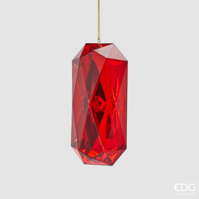  EDG - Enzo de Gasperi - Diamante - Decoro per albero di natale diamante rettangolare - Colore: Rosso - SKU: 8100903A400 