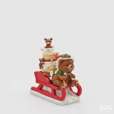  EDG - Enzo de Gasperi - Orso - Decoro per la tavola orsetto goloso con led - Colore: Marrone - SKU: 8100870A976 