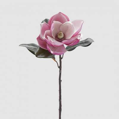 EDG - Enzo de Gasperi Fiore artificiale Magnolia Supreme con foglie h.73 Colore: Bianco/Fucsia
