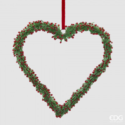  EDG - Enzo de Gasperi - Pendente per albero di natale a forma di cuore - Colore: Verde/Rosso - SKU: 686103-74 