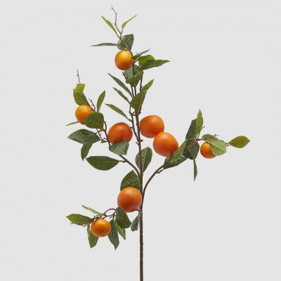 EDG - Enzo de Gasperi - Pianta artificiale ramo di arancio con foglie e frutti - Colore: Arancione - SKU: 2500068A300