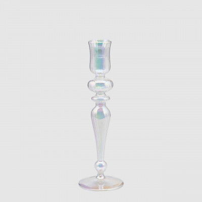 EDG - Enzo de Gasperi - Portacandela dal design moderno ed elegante con righe - Colore: Trasparente - SKU: 107229-00