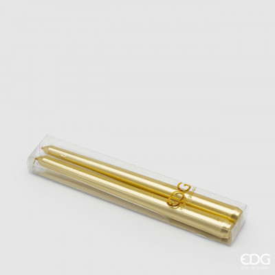 EDG - Enzo de Gasperi Set 2 pezzi candele in varie colorazioni Colore: Oro