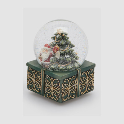  EDG - Enzo de Gasperi - Sfera con palla di neve con babbo natale - Colore: Verde - SKU: 8101275A774/VERDE 