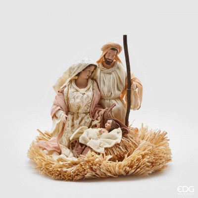 EDG - Enzo de Gasperi Statuina della natività con base in paglia Colore: Avorio